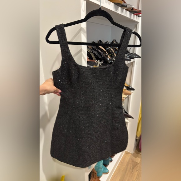 MESHKI Tweed sparkle Black Sleeveless Dress - Picture 3 of 4
